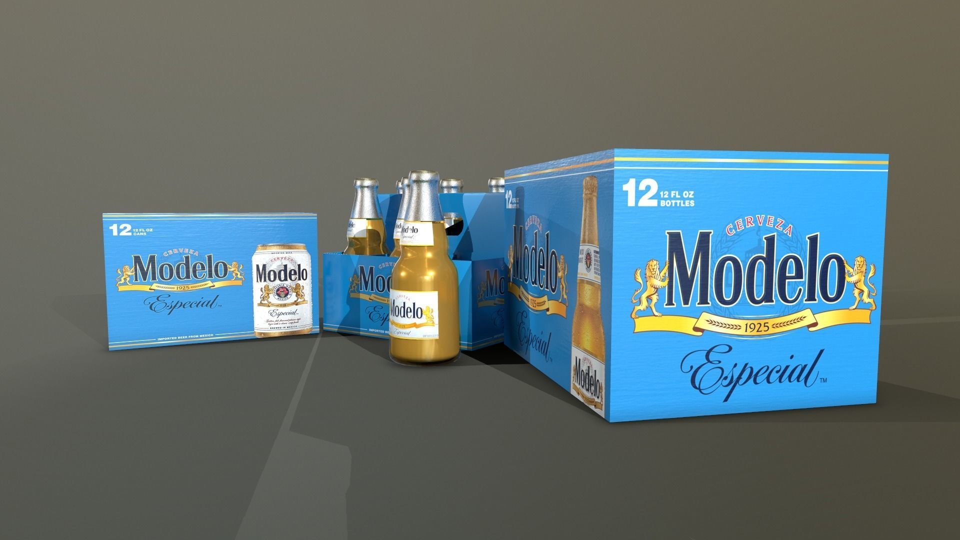 Modelo beer Low-poly 3D model_2