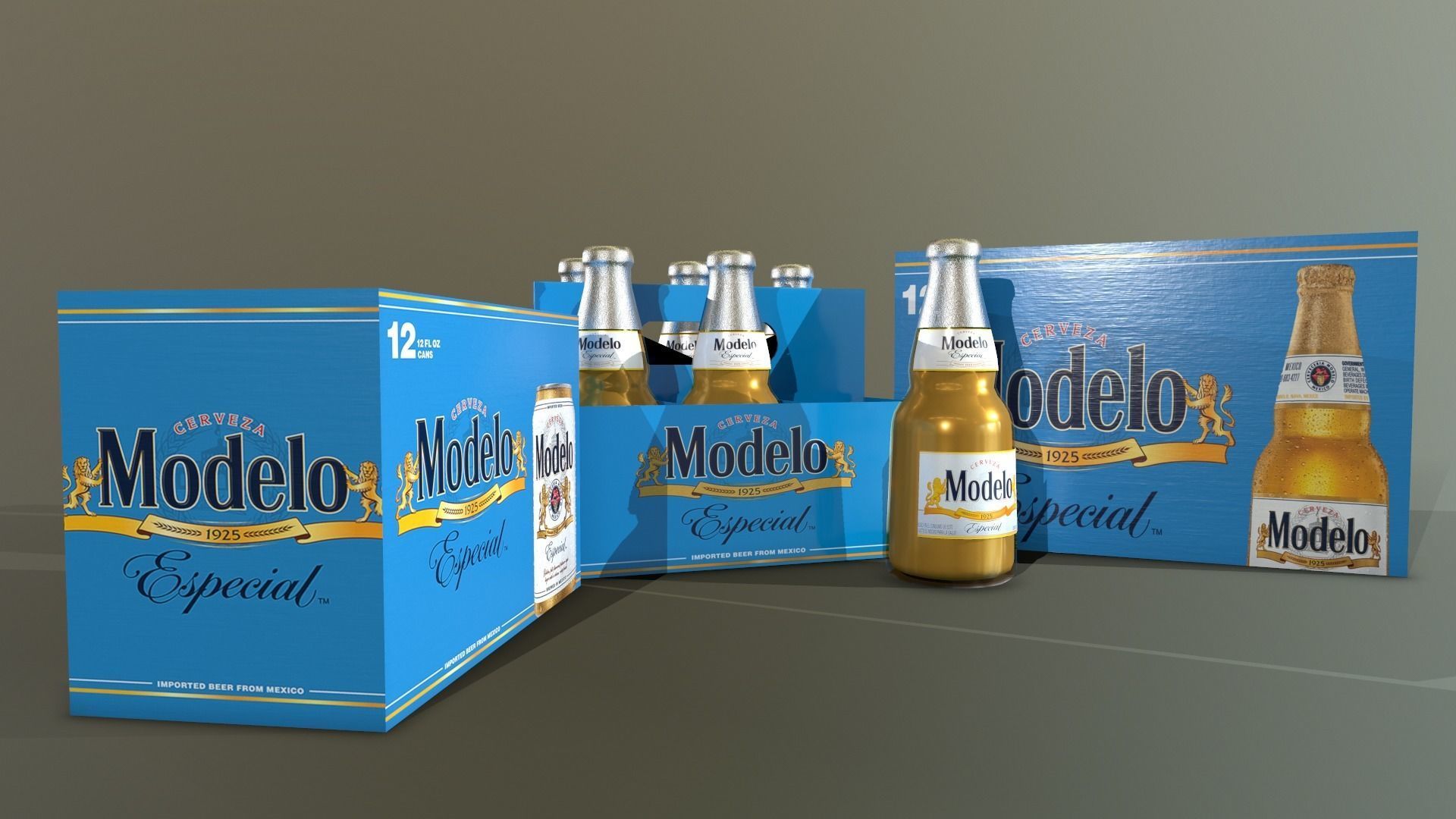 Modelo beer Low-poly 3D model_3