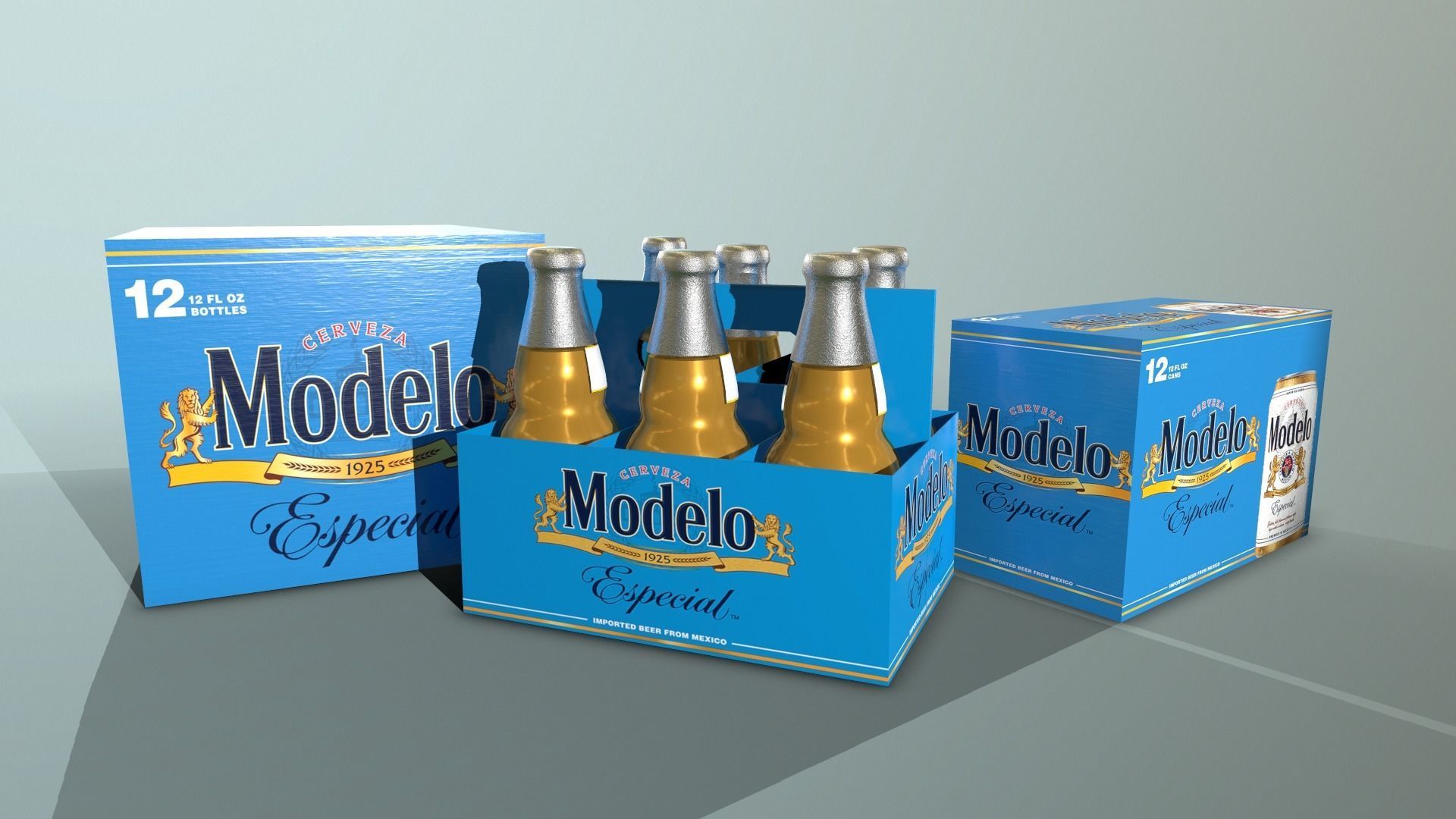 Modelo beer Low-poly 3D model_5
