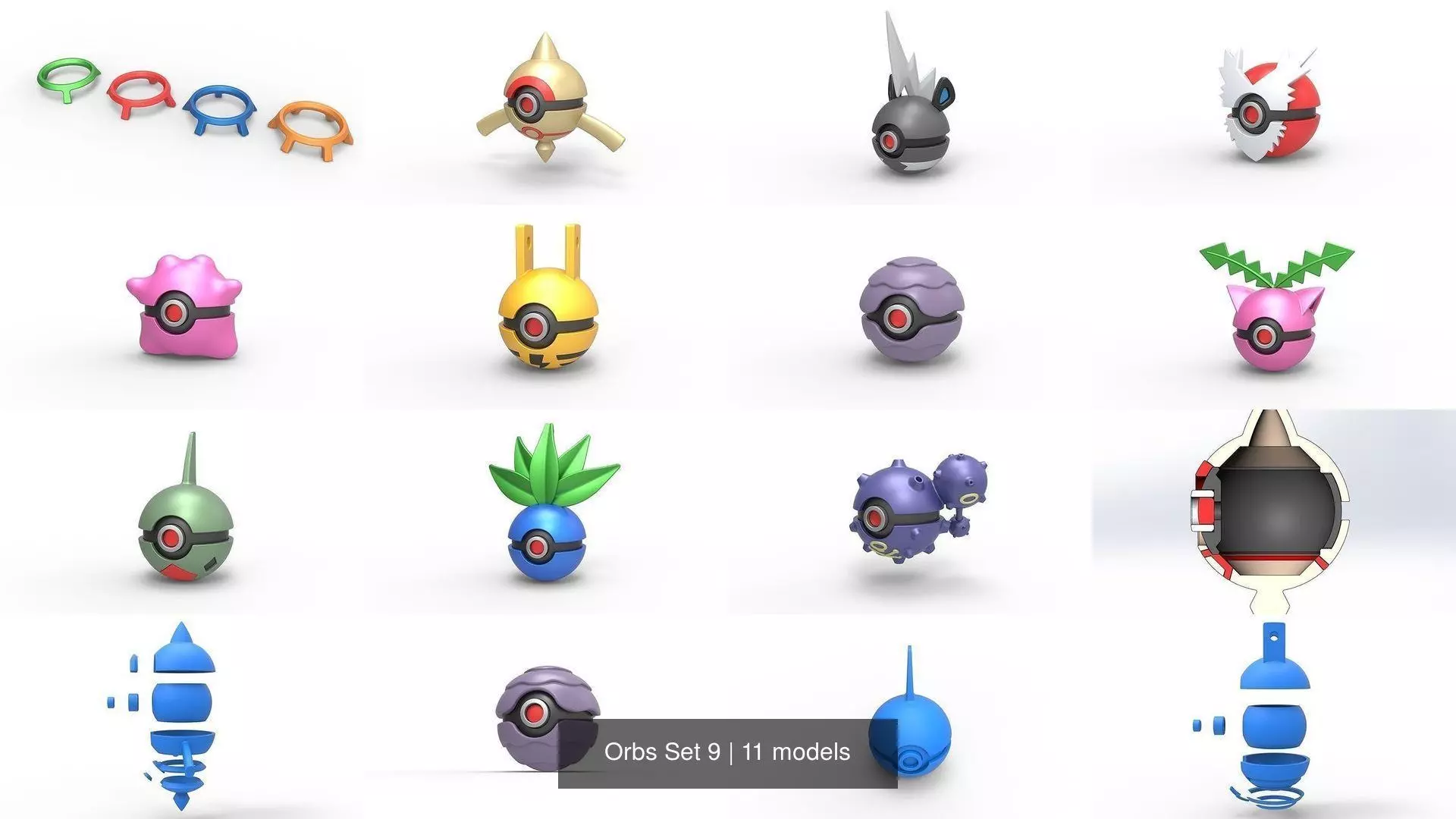 Orbs Set 9 3D Model Collection_0