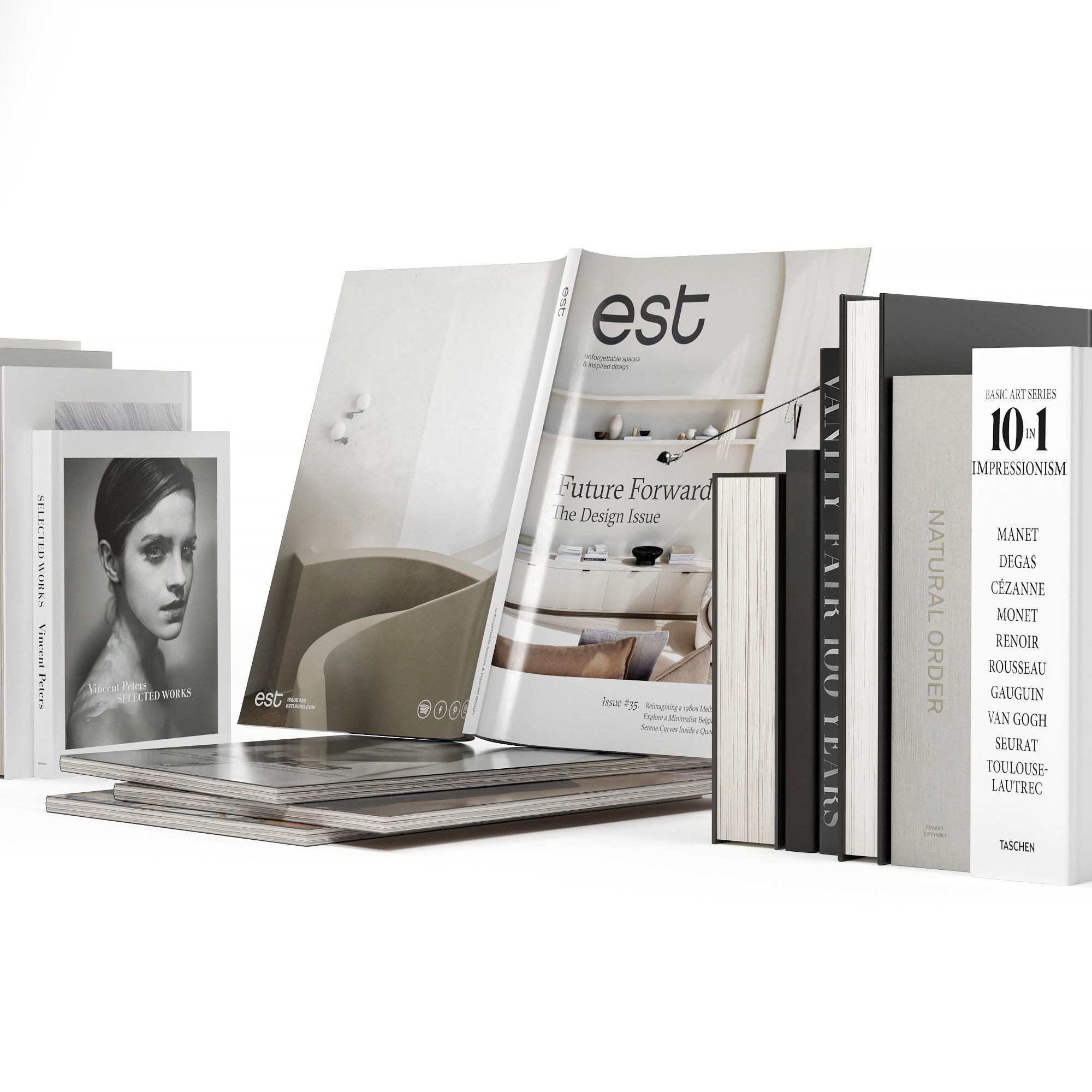 Books and magazines set 01 3D model | CGTrader