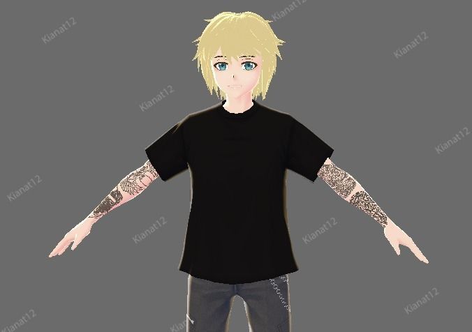3d male vrchat avatar  Low-poly 3D model_20