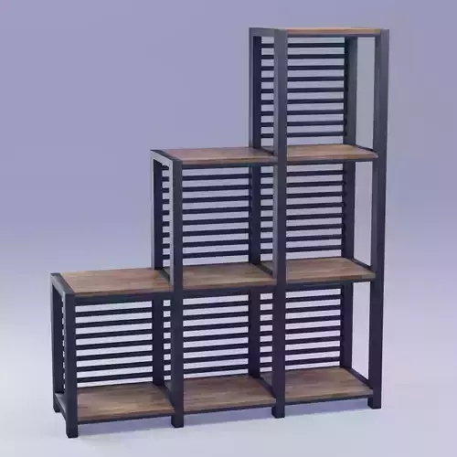 Bookshelf wooden bookcase with three shelves