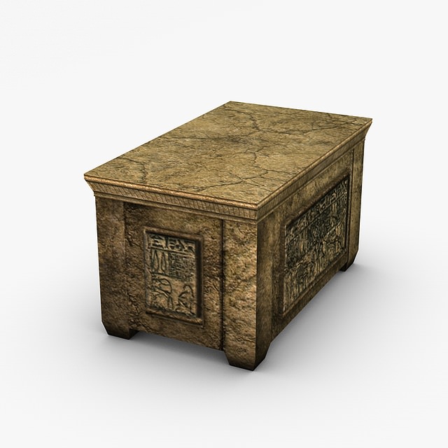 Egyptian stone ark Low-poly 3D model_3