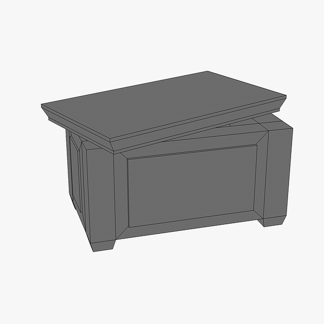 Egyptian stone ark Low-poly 3D model_6