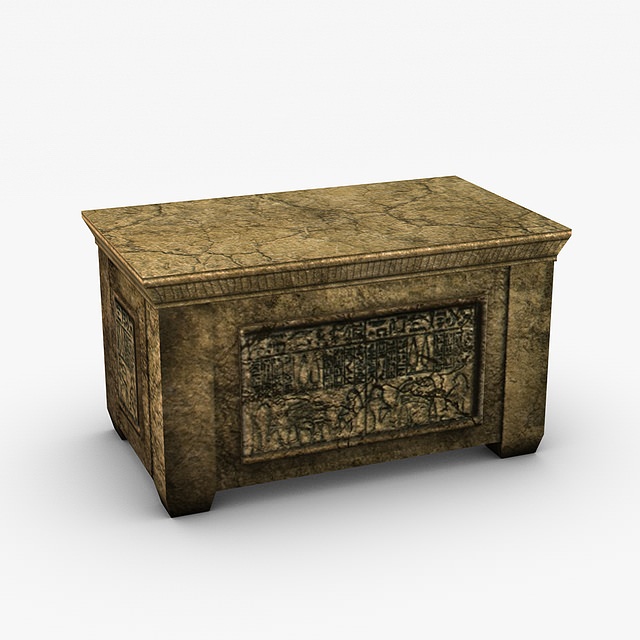 Egyptian stone ark Low-poly 3D model_1