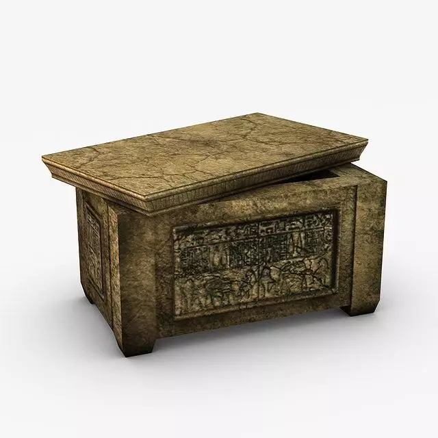 Egyptian stone ark Low-poly 3D model_0