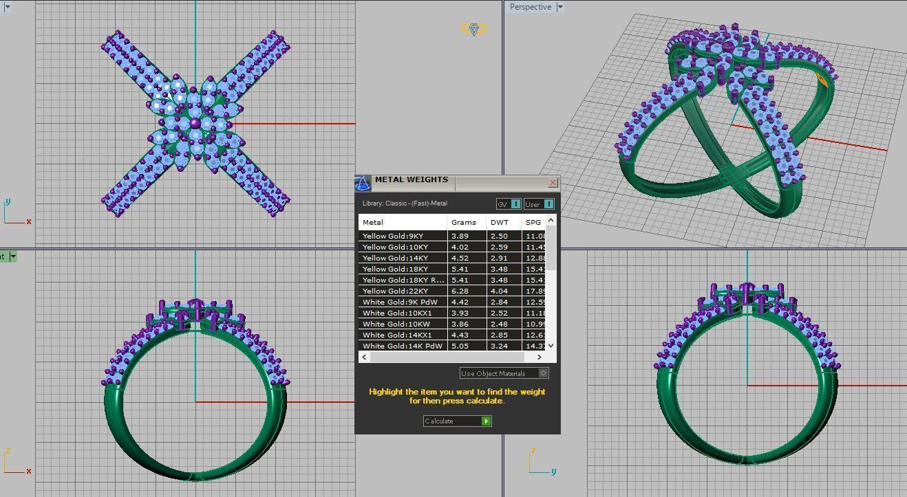  Double jeweled ring 3D print model_11