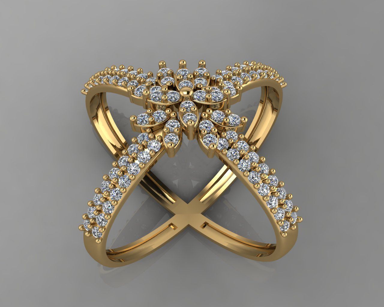  Double jeweled ring 3D print model_4