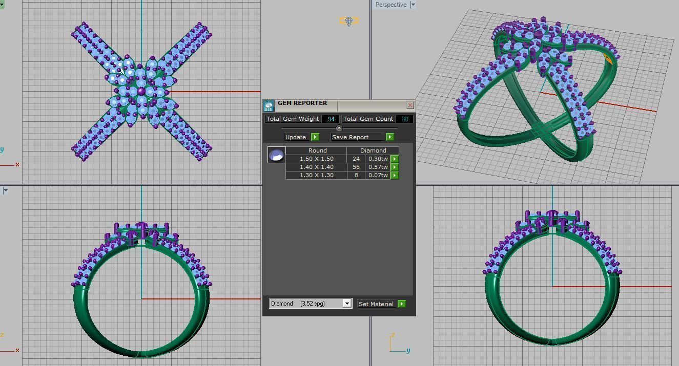  Double jeweled ring 3D print model_12