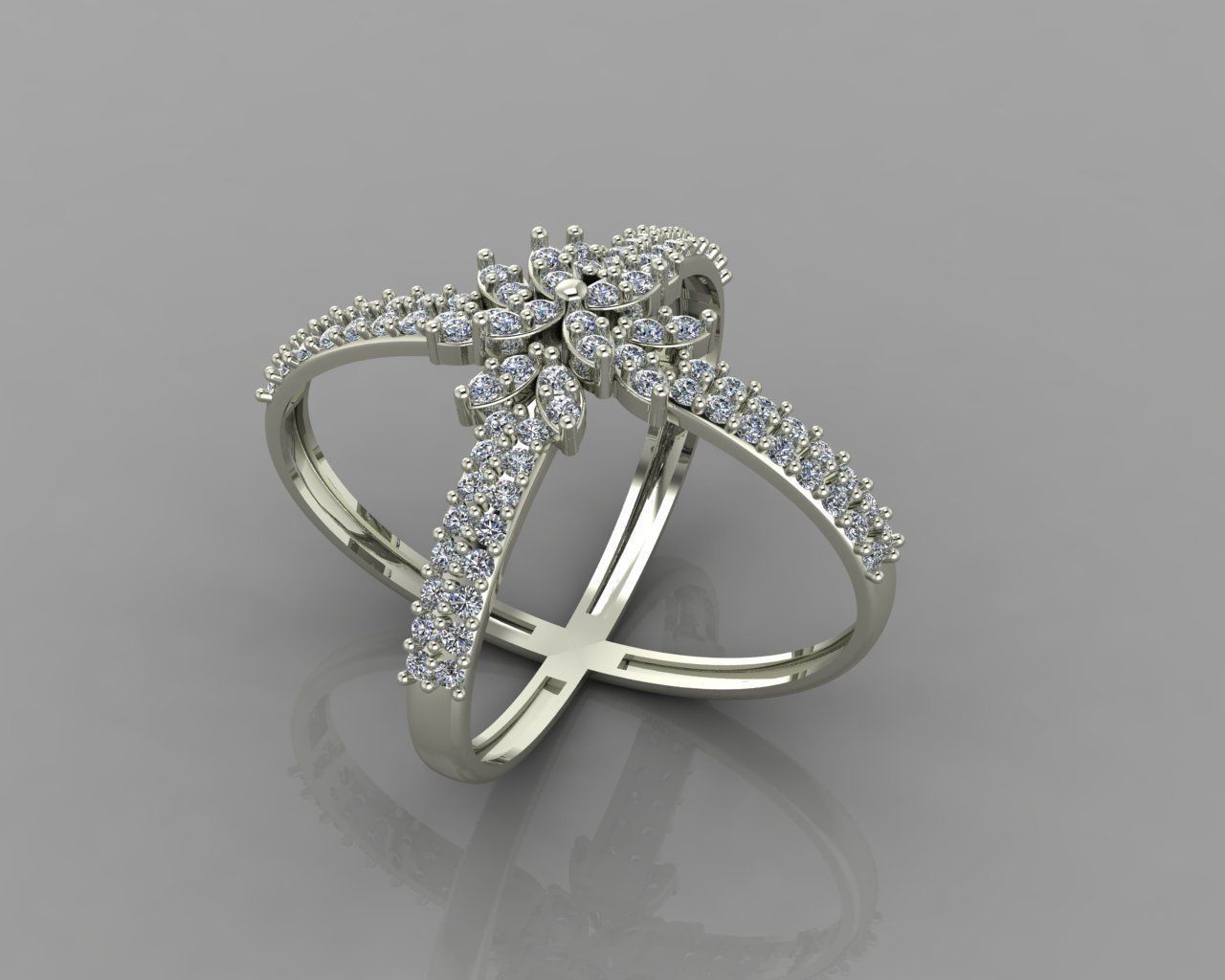  Double jeweled ring 3D print model_2