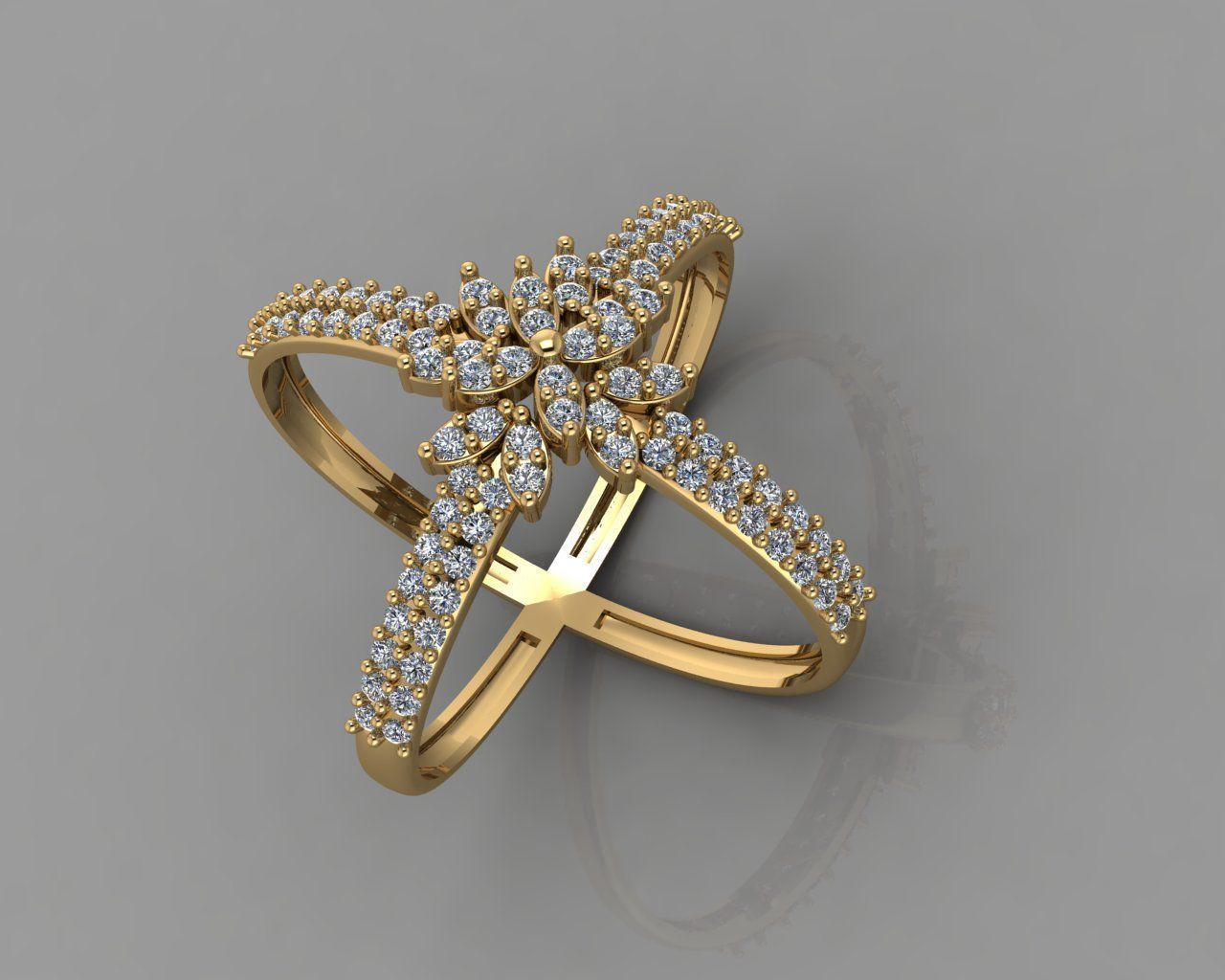  Double jeweled ring 3D print model_3