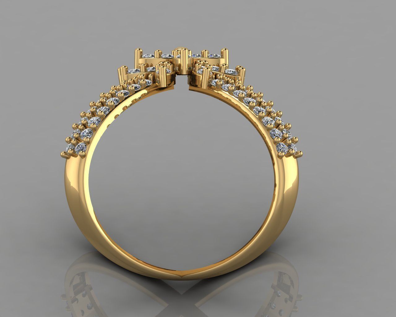  Double jeweled ring 3D print model_7