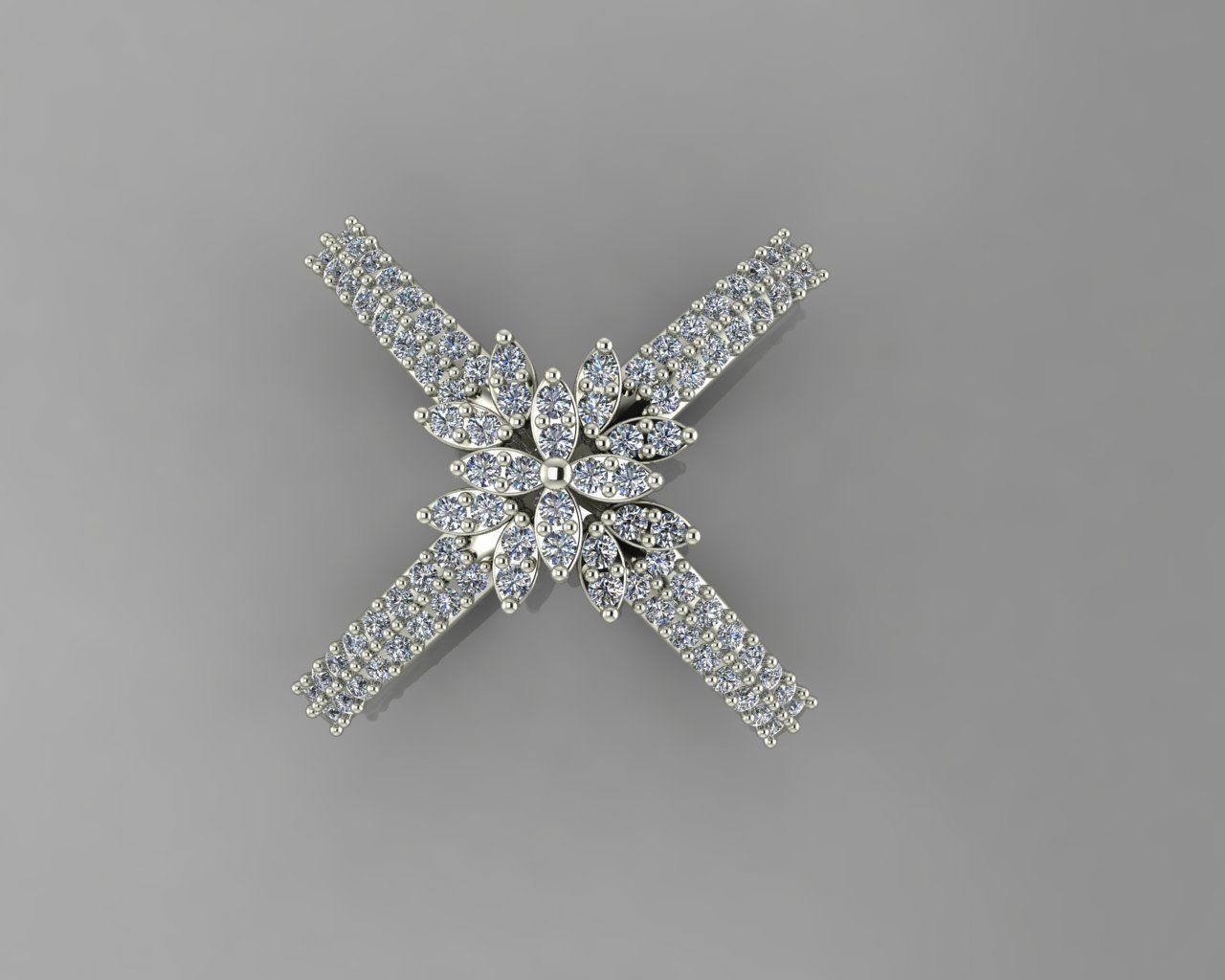  Double jeweled ring 3D print model_1