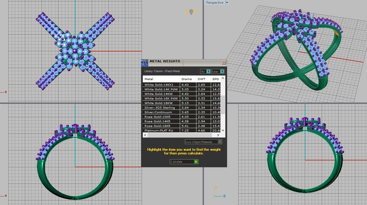  Double jeweled ring 3D print model_13