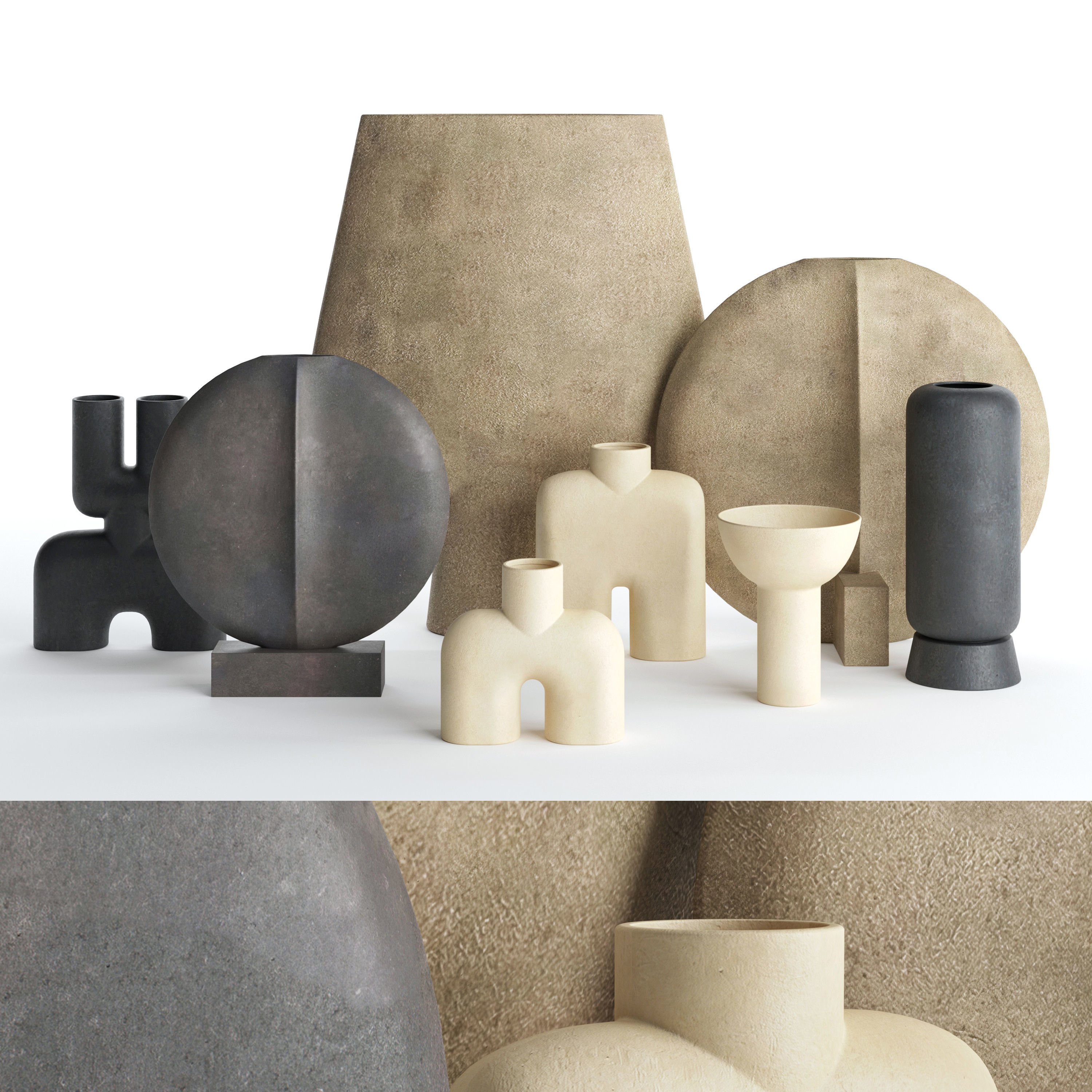 Vases 101 Copenhagen set 02 3D model_4