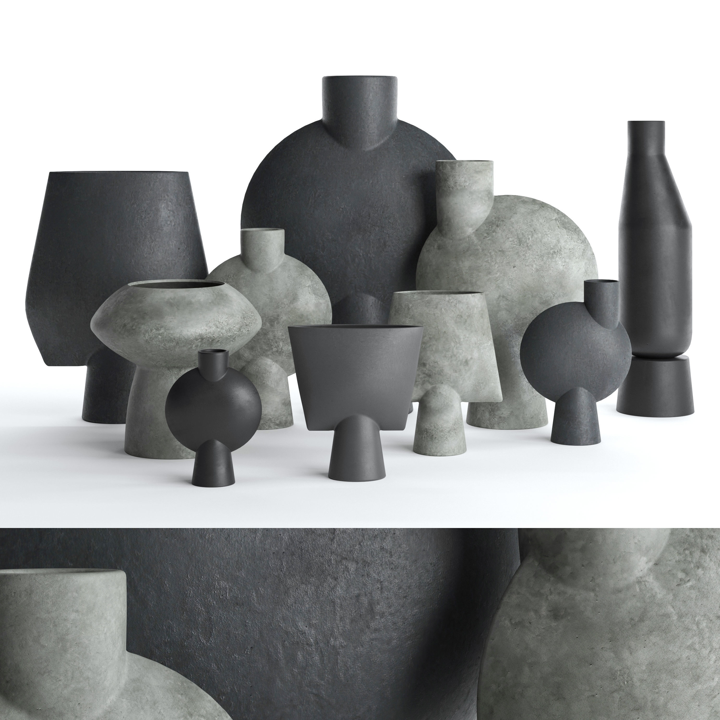 Vases 101 Copenhagen set 02 3D model_1