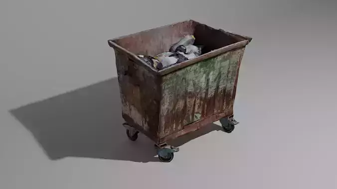 Realistic Low-Poly Dumpster  Scan