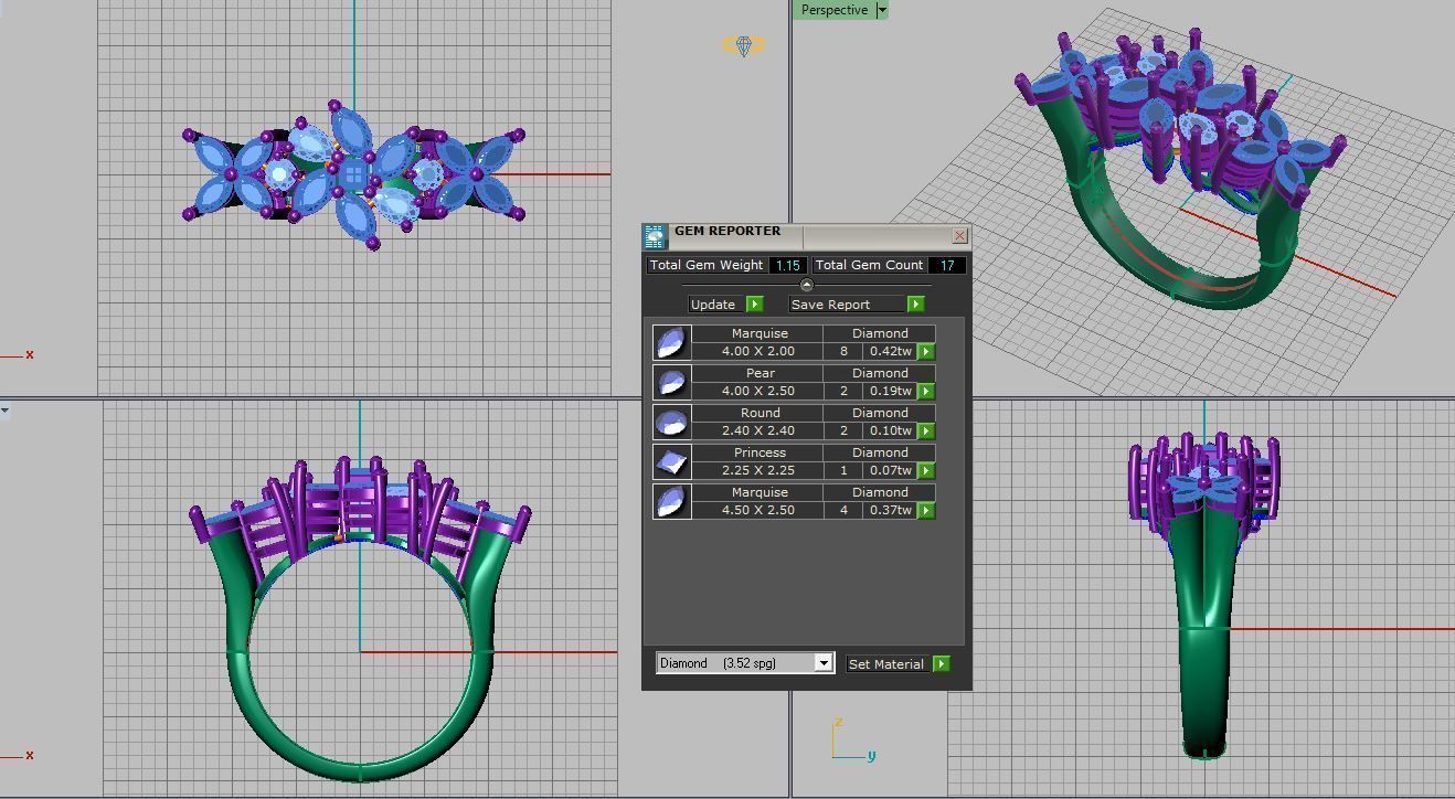 Marquis jewelry ring 3D print model_12
