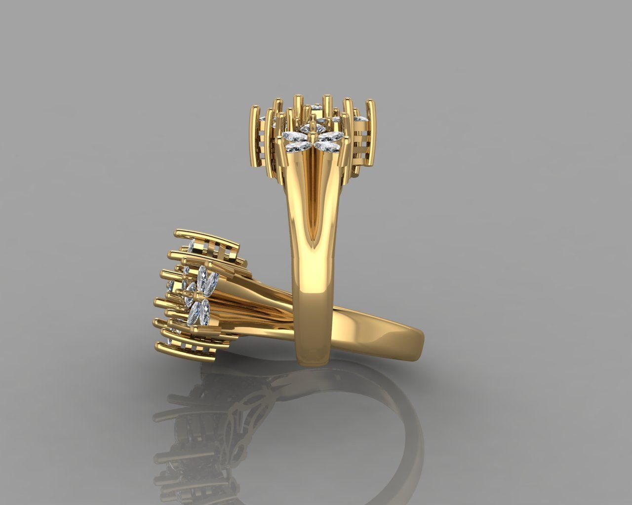 Marquis jewelry ring 3D print model_8