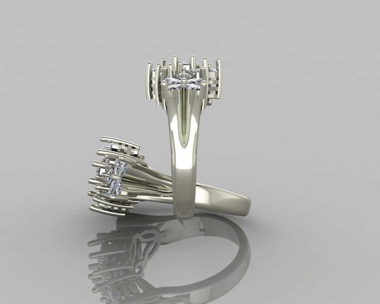 Marquis jewelry ring 3D print model_3