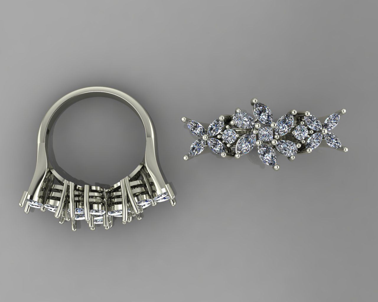Marquis jewelry ring 3D print model_10