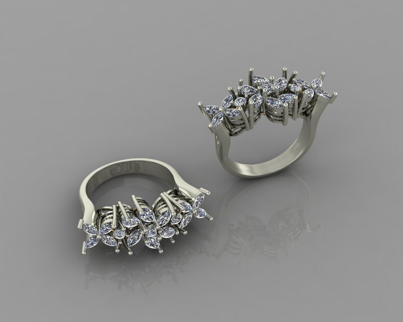 Marquis jewelry ring 3D print model_9
