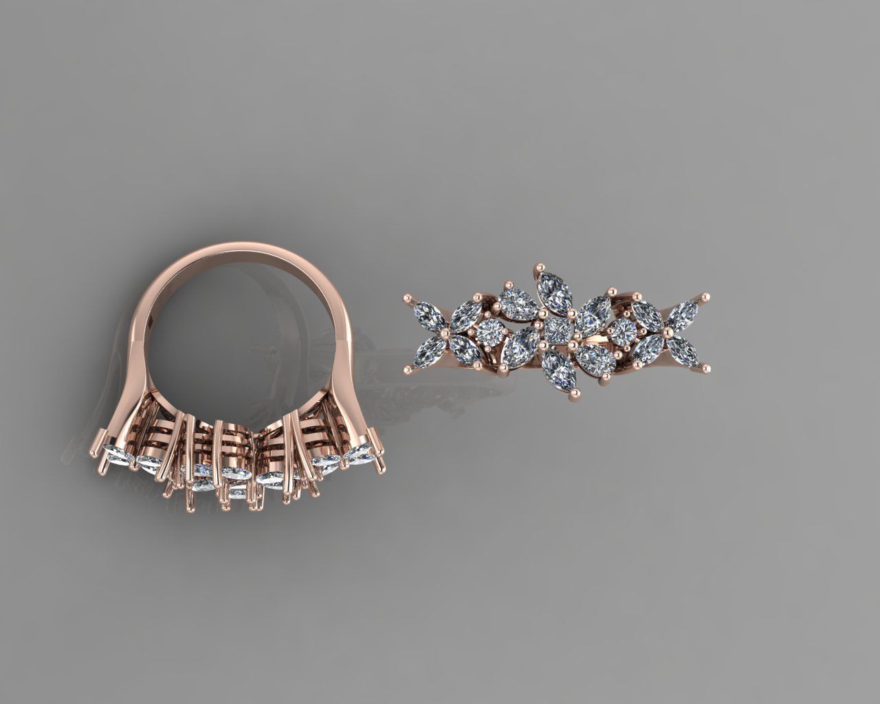 Marquis jewelry ring 3D print model_5