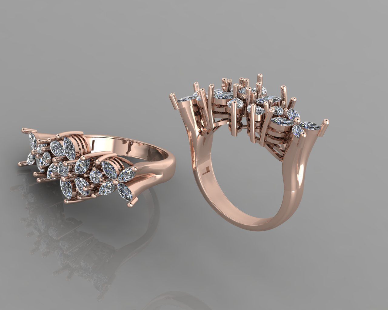 Marquis jewelry ring 3D print model_11