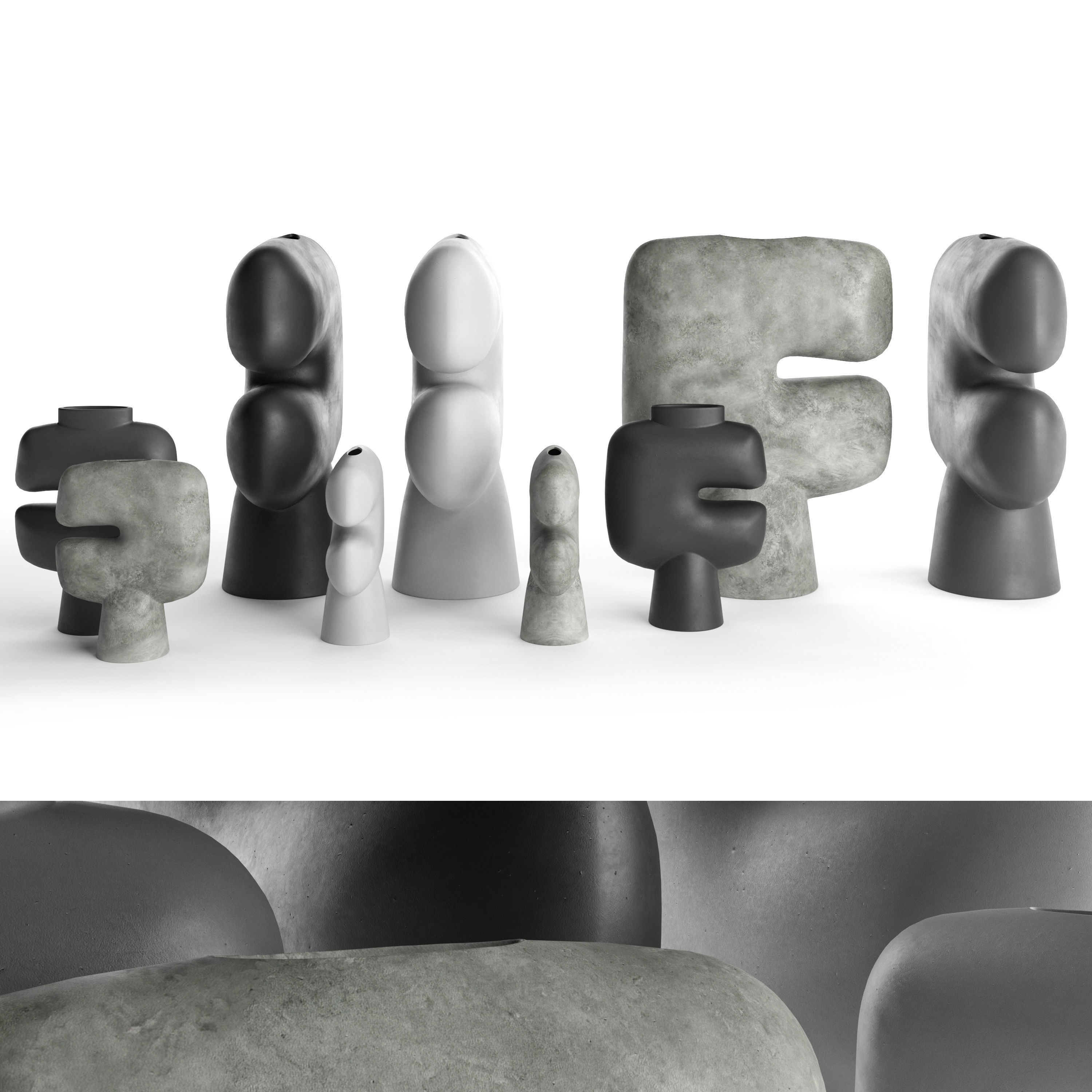 Vases 101 Copenhagen set 03 3D model_1