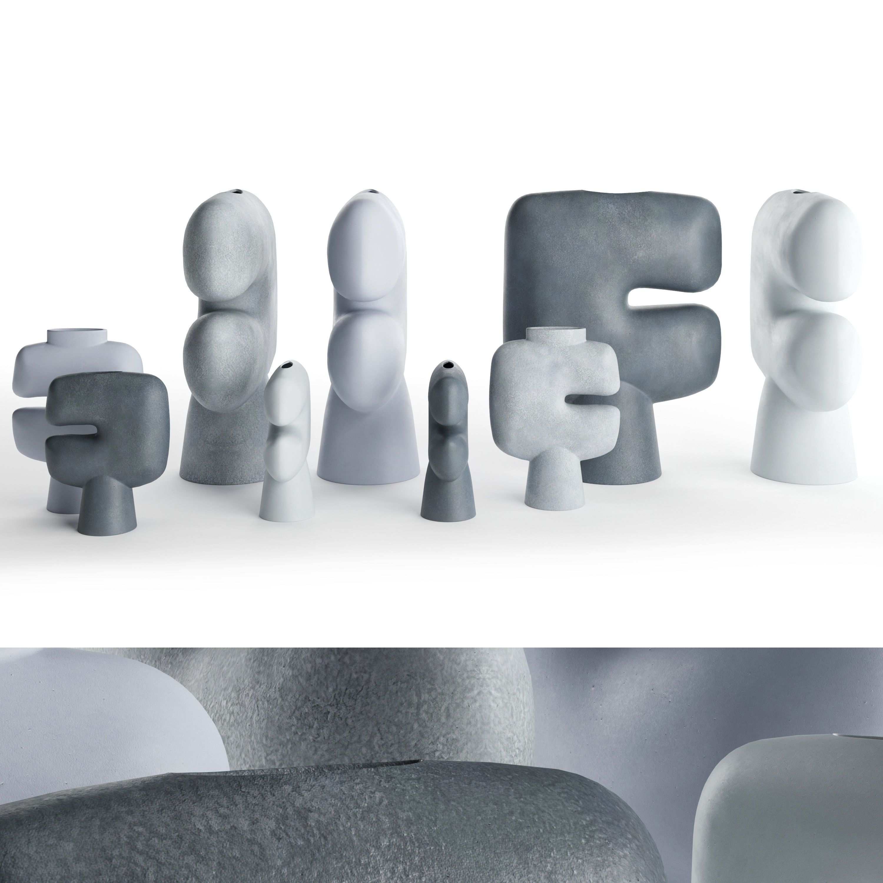 Vases 101 Copenhagen set 03 3D model_4