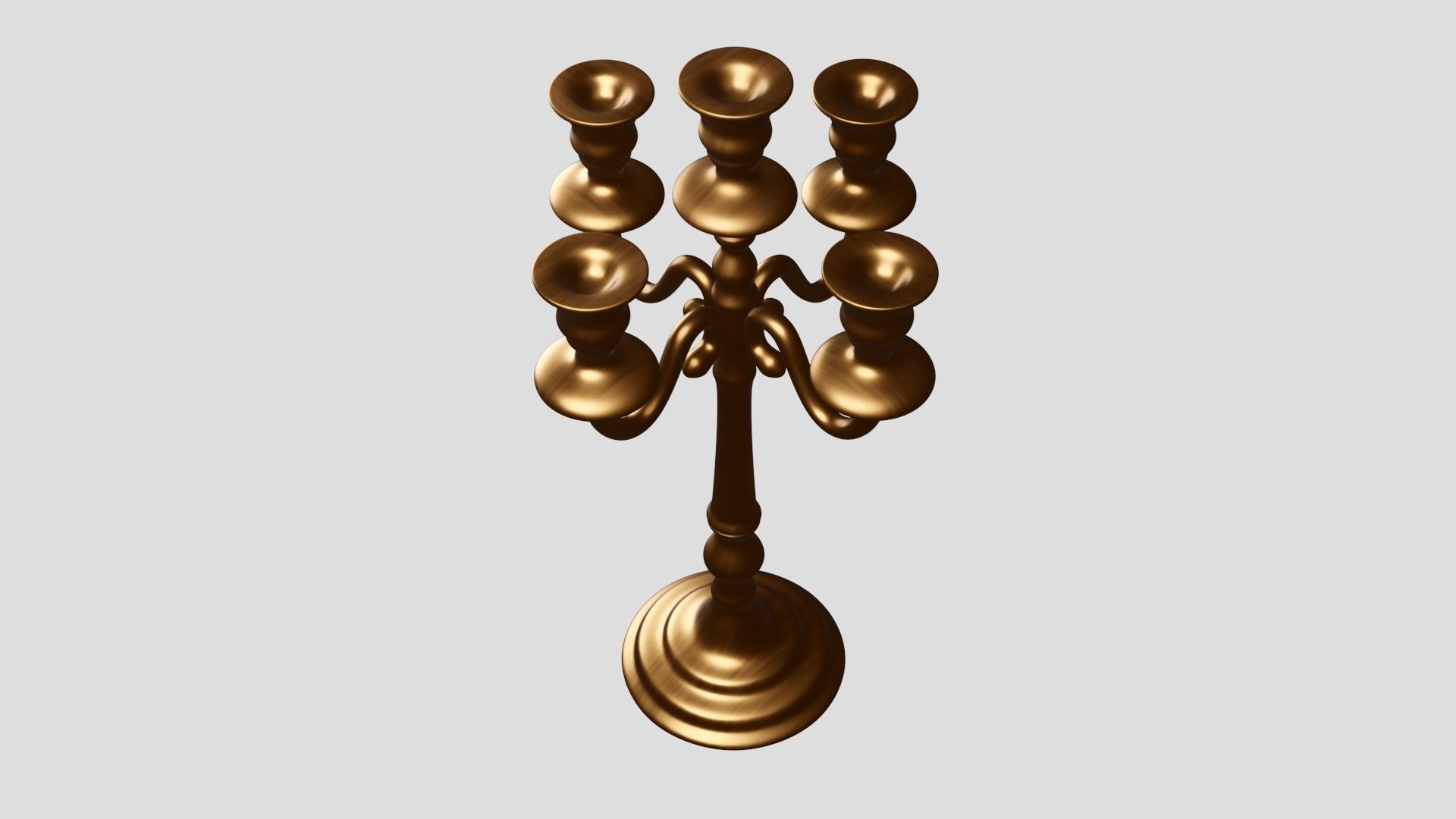 Candelabra golden 3D model_2