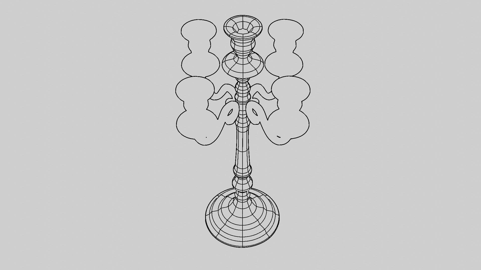 Candelabra golden 3D model_4