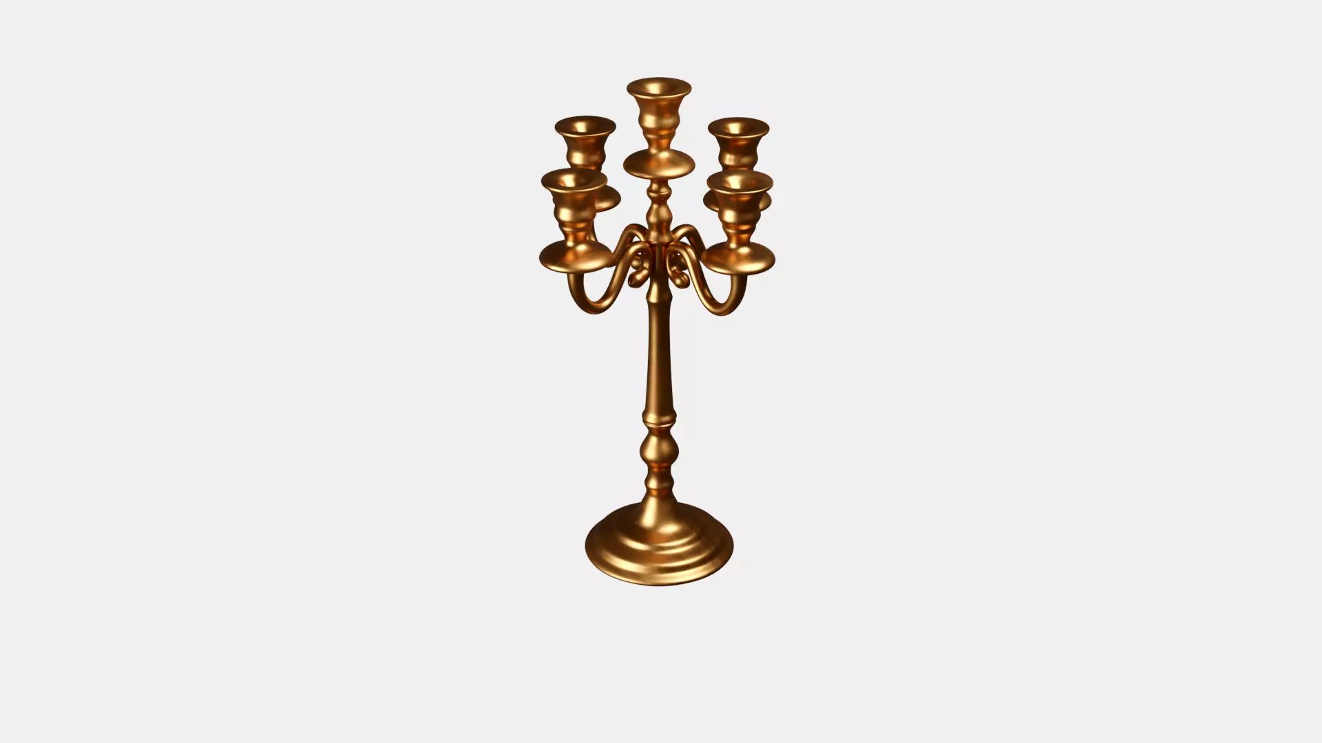Candelabra golden 3D model_0