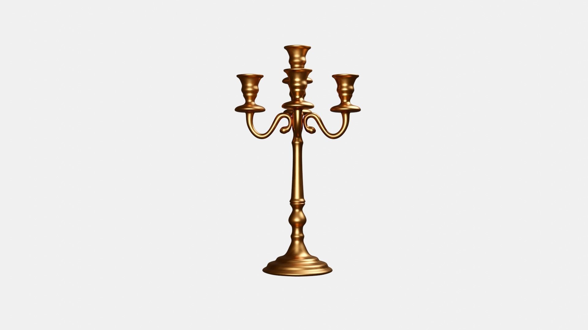 Candelabra golden 3D model_6