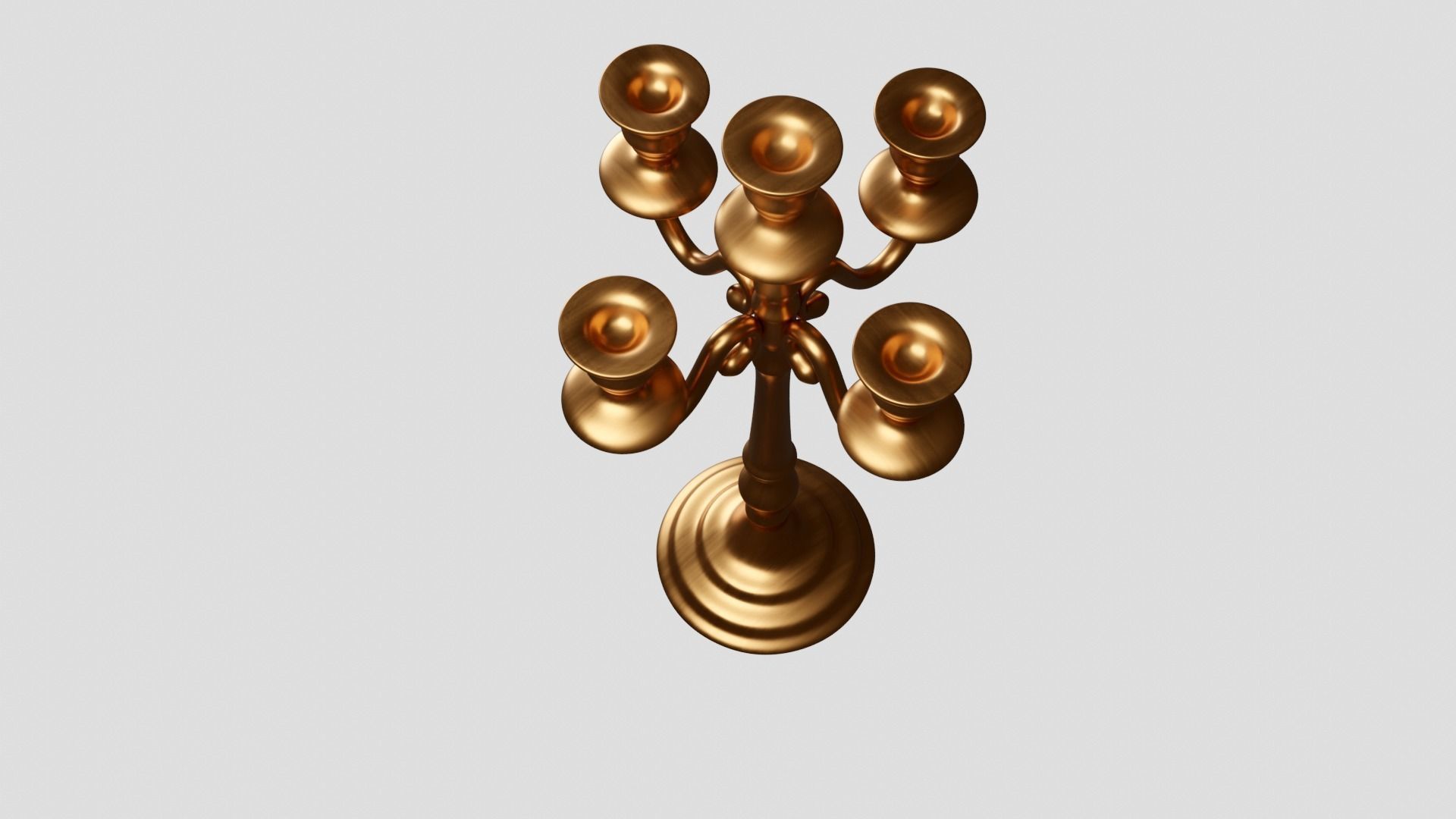 Candelabra golden 3D model_1