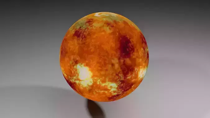 The Sun orange sphere 3D model