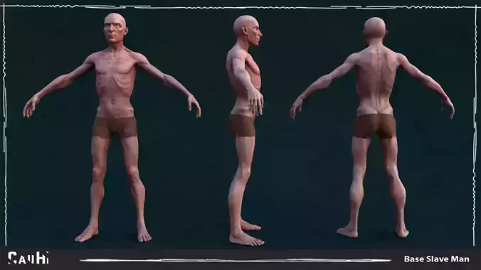 Stylized SlaveMan Anatomy Game Model Low-poly 3D model