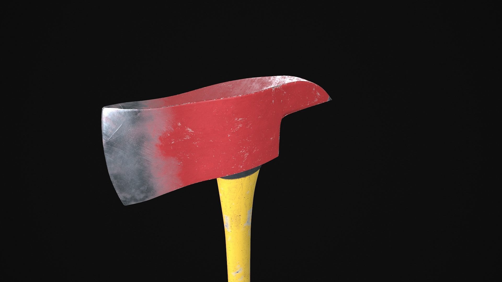 Firefighter Axe Low-poly 3D model_4