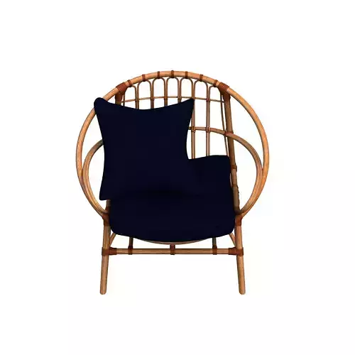 Armchair rattan chair with cushion