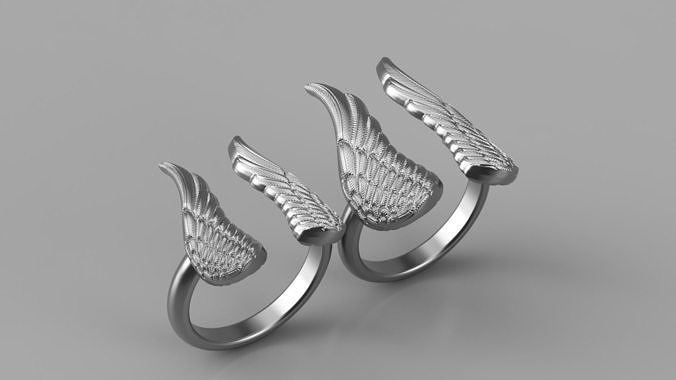 Winged Rings winged rings 3D model 3D printable | CGTrader