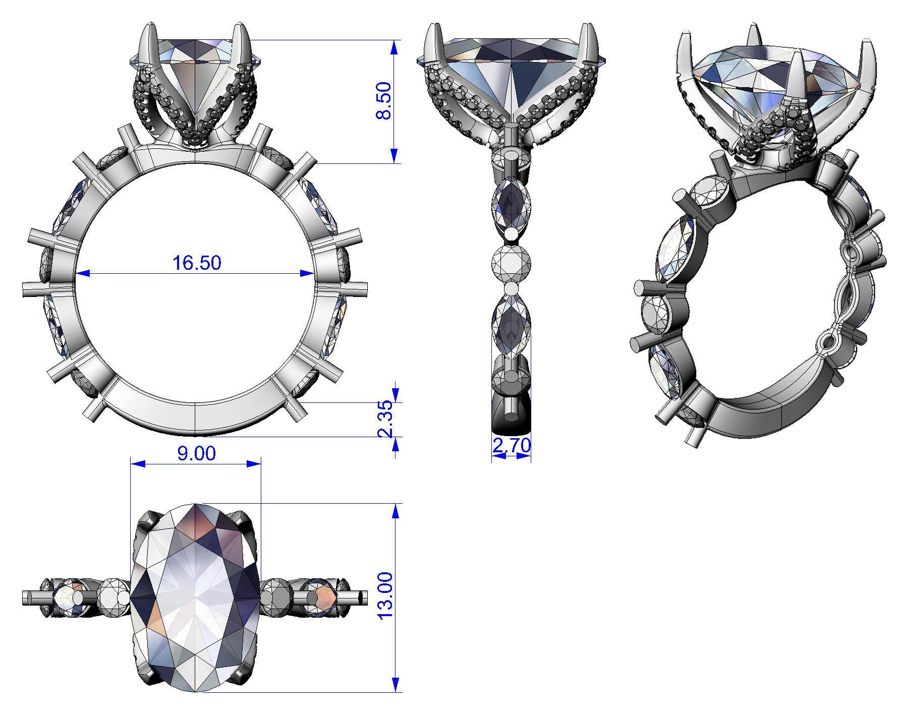 Ring Engagement Tulip 3D print model_9