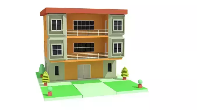 Modern House 07 Low-poly 3D model