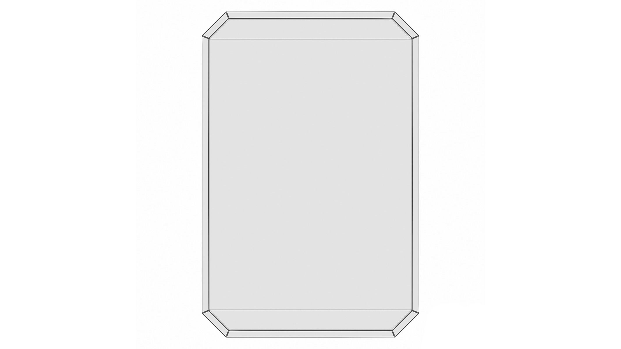 Medium Octagonal Gold Beveled Glass Classic Accent Mirror 3D model_2