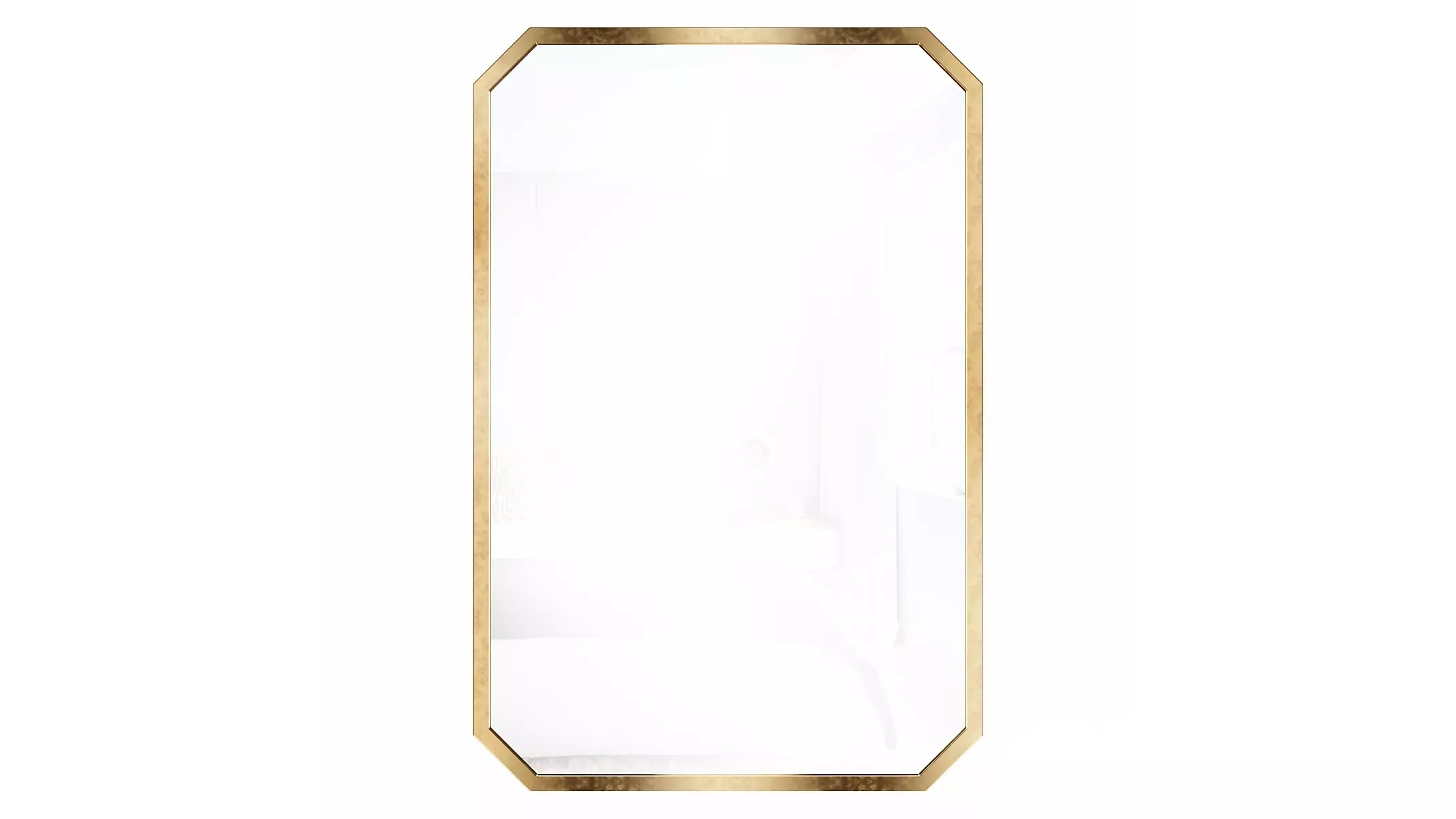 Medium Octagonal Gold Beveled Glass Classic Accent Mirror 3D model_0