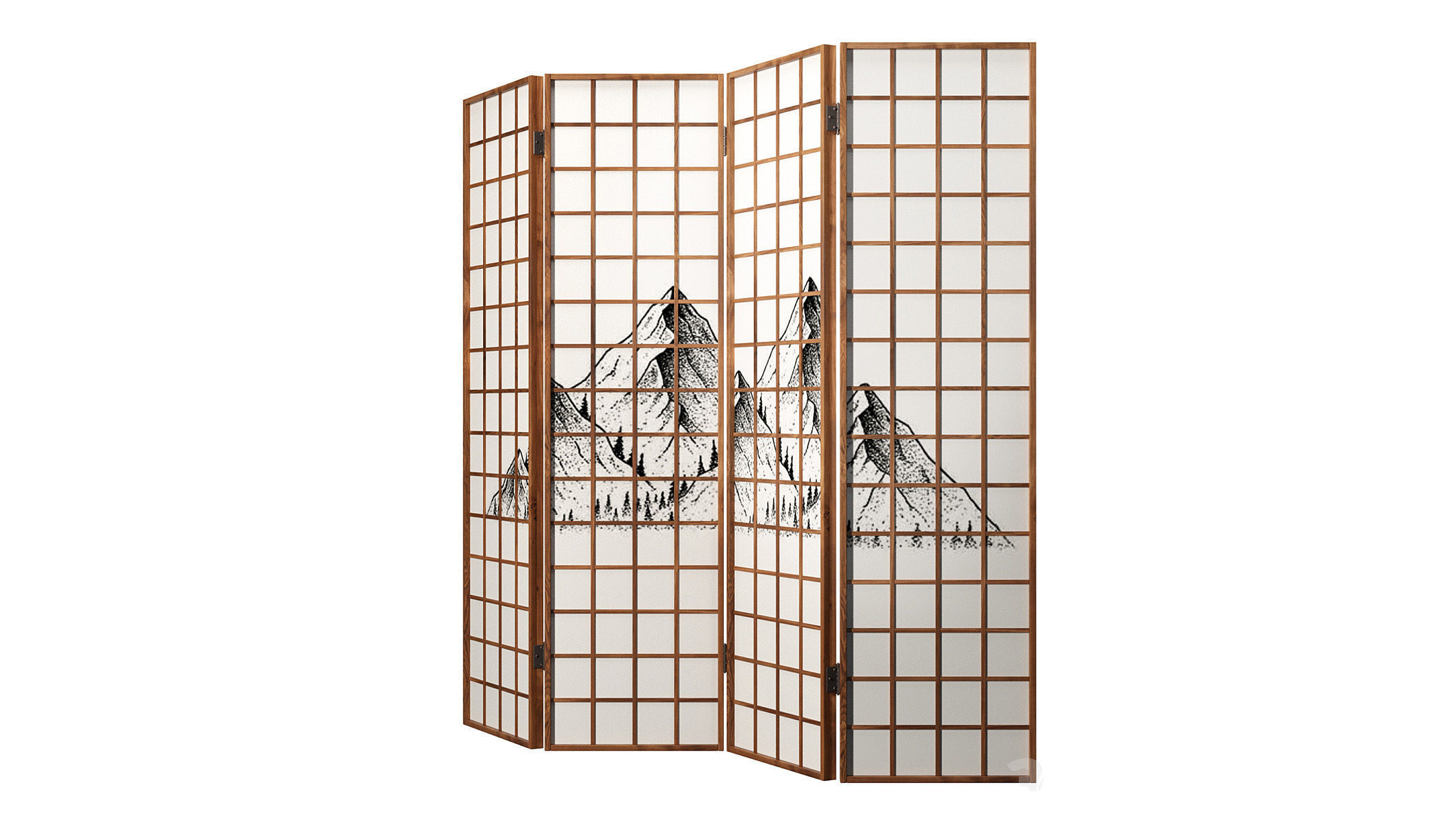 Panel Solid Wood GZ-M1001 3D model_3