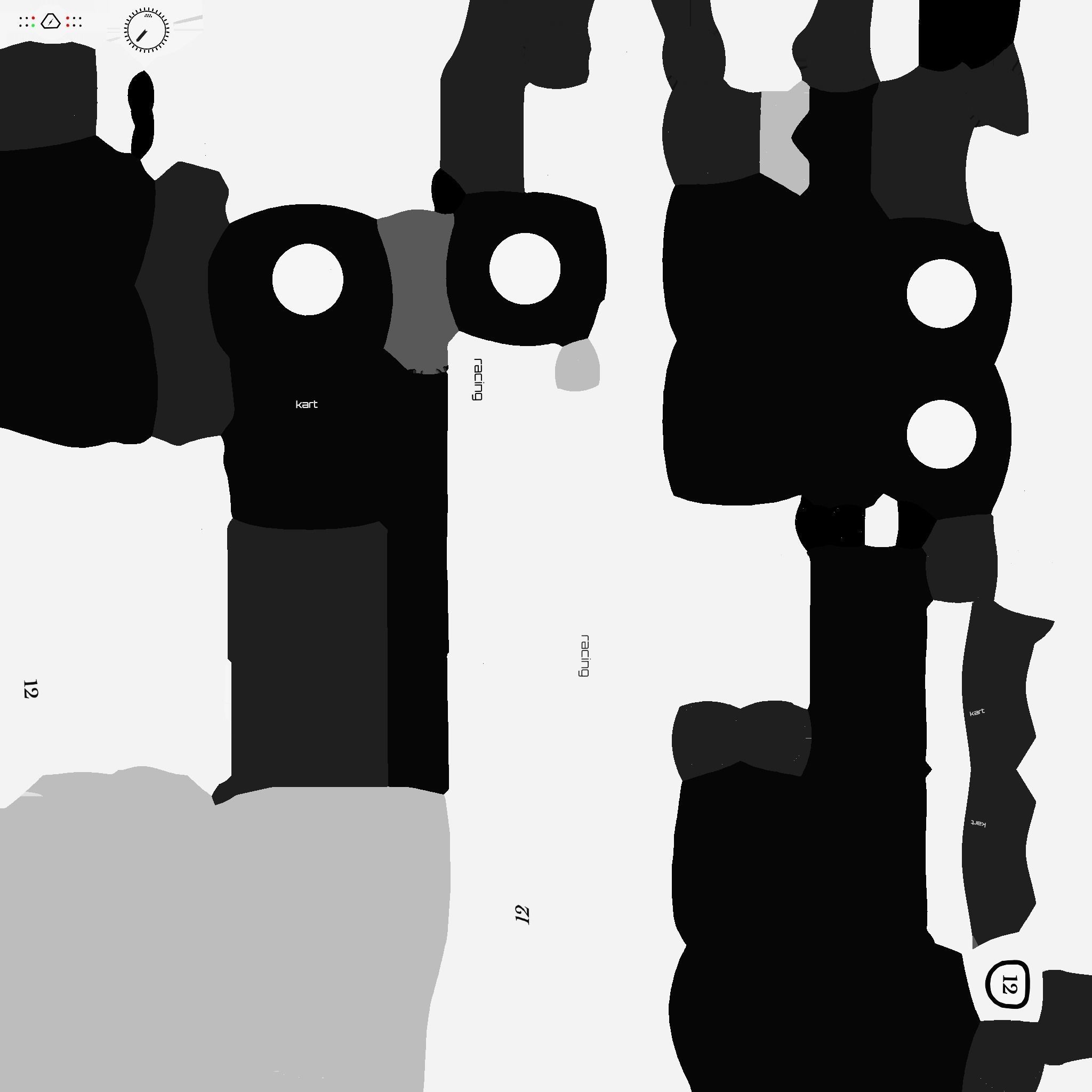 Cartoon Kart H08 White - Vehicle Racing Design Low-poly 3D model_23