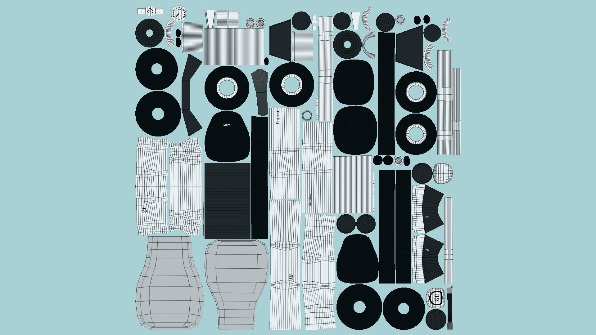 Cartoon Kart H08 White - Vehicle Racing Design Low-poly 3D model_5