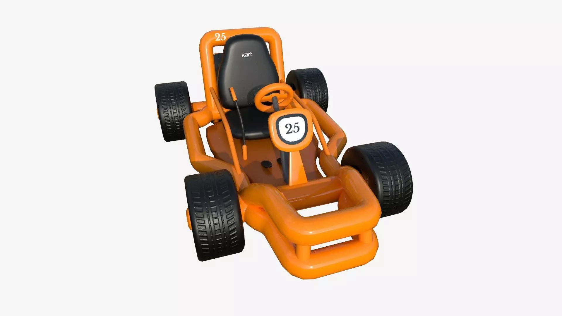 Cartoon Kart H07 Orange - Vehicle Racing Design Low-poly 3D model_0