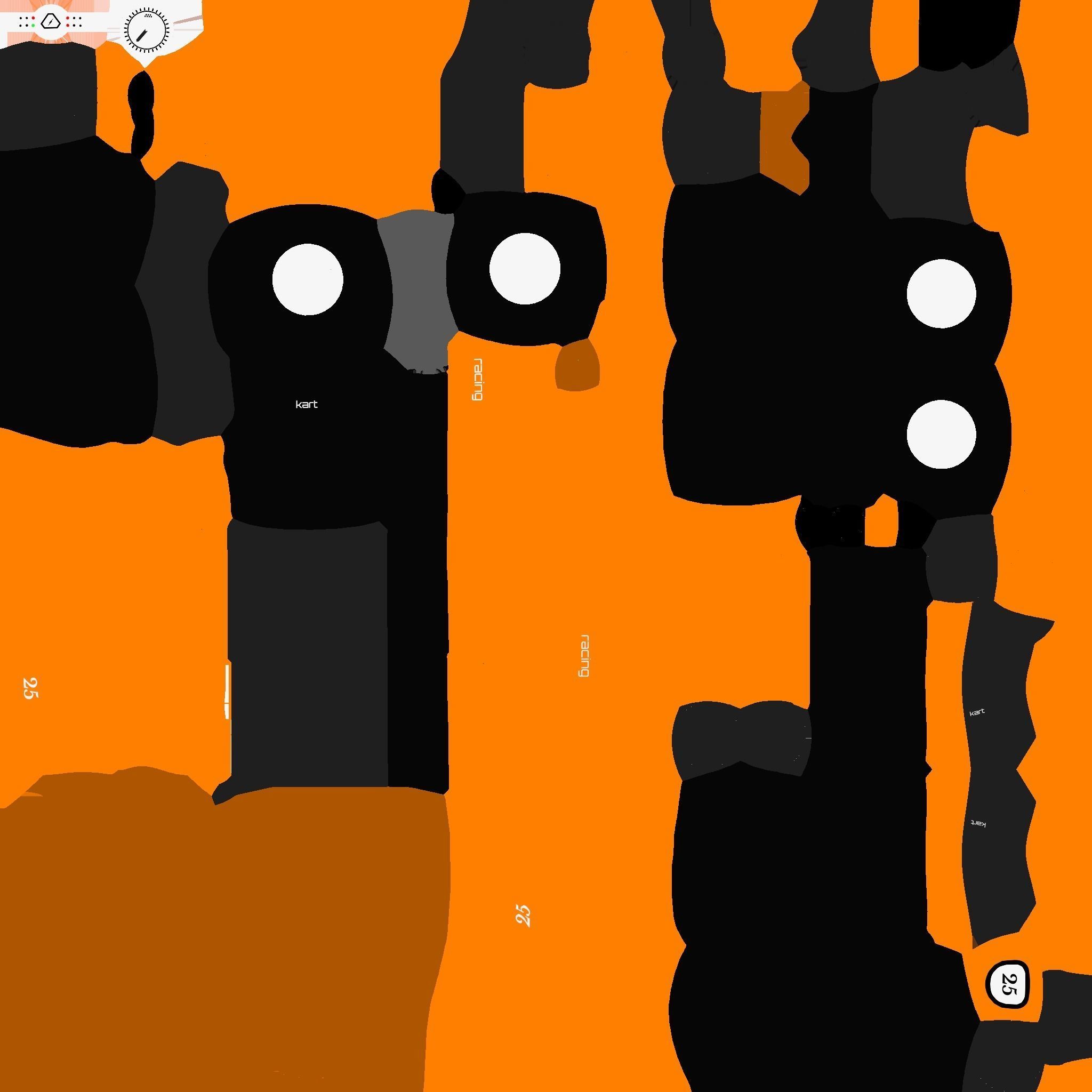 Cartoon Kart H07 Orange - Vehicle Racing Design Low-poly 3D model_23